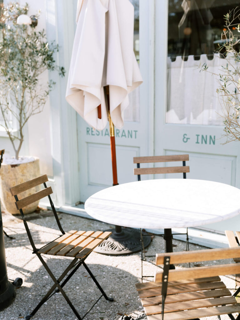 A restaurant is shown. Meeting a friend or family for lunch is great social self care.