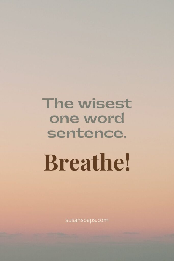 the wisest one word sentence. breathe!